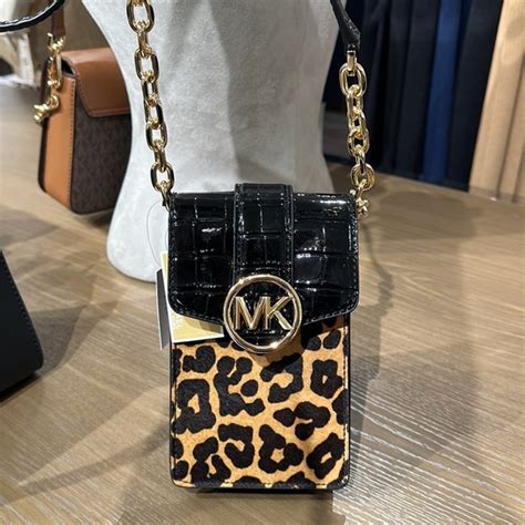 Michael Kors Carmen Leopard Print Logo Small Phone Case